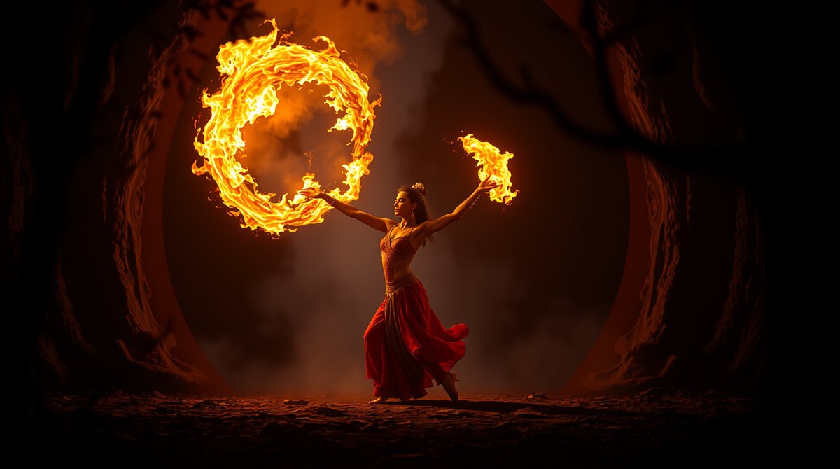Fire dancer wallpaper